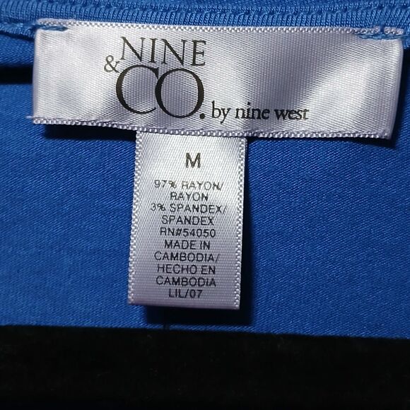 Nine & Co by Nine West Lily Women's V-Neck Tie Back Blouse Top Medium - Picture 4 of 7